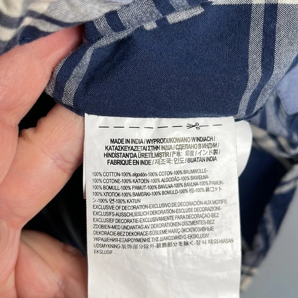 VANS Mens Stafford Plaid Button Down Shirt Classic Fit Navy Logo Skater Size S - Picture 9 of 12